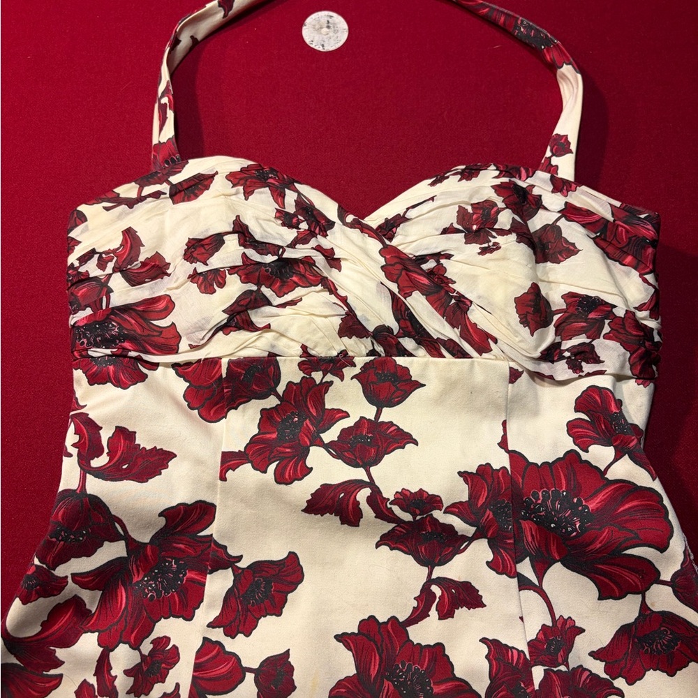 White House Black Market Floral Bustier with strap.